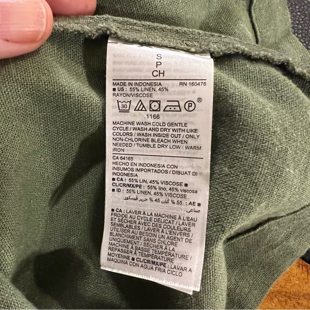 Old Navy Matcha Green Linen Blend Shirt Shift Dress size small - Picture 13 of 13
